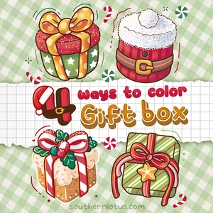 How to Color a Christmas Gift Box With Markers for Cute Holiday Pages
