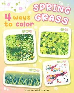 How To Color Spring Grass: 4 Easy Styles For Cozy Coloring Pages