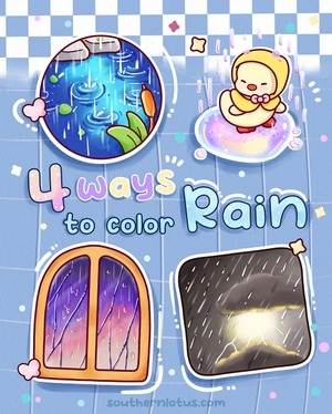 How To Draw Rain in 4 Styles with Free Coloring Pages to Practice