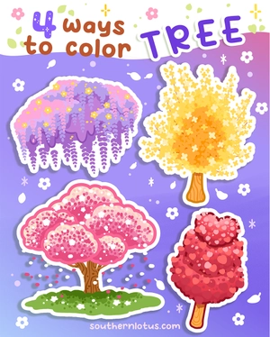 How To Draw Trees: 4 Simple Tree Styles For Calm Coloring Moments