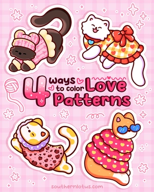 How To Draw Valentine Patterns: 4 Cozy Love Styles For Cute Coloring Pages