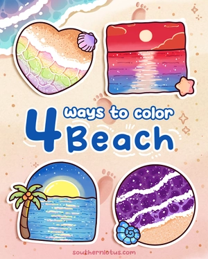 How To Draw Beach: 4 Cozy Beach Styles For Relaxing Coloring Pages