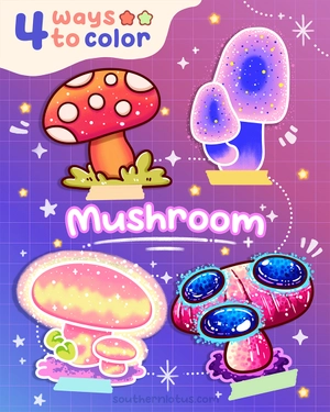How To Draw Mushrooms Step By Step With Ohuhu Markers For Fantasy Coloring Pages