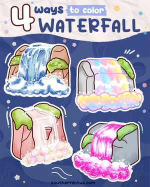 How To Draw A Waterfall Step By Step Water Coloring Tutorial For Beginners