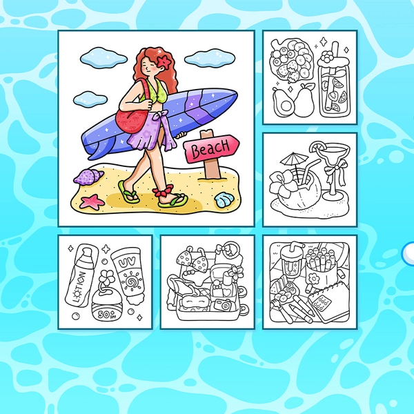 Comfy Vibes: Cozy Summer Girl Coloring Book - 2