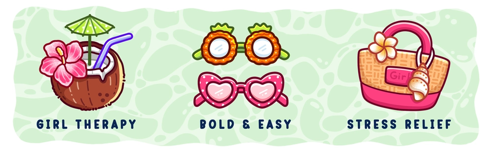 beach summer coloring page cozy aesthetic