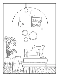 Minimalist Art Interior Coloring Book - 5