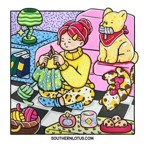 Gallery template image - Comfy Girl, Coloring Book Hygge, Download Free Pdf Printable Colouring Pages