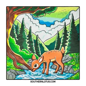 Gallery template image - In the Forest, Coloring Book Markers No Bleed, Free PDF Printable Colouring Pages