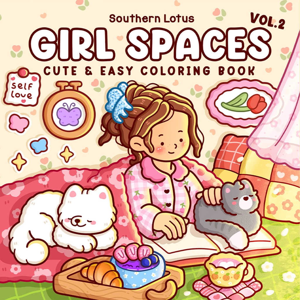 Girl Spaces Vol. 2: Cozy Coloring Pages for Your Relaxing Self-Care Routine