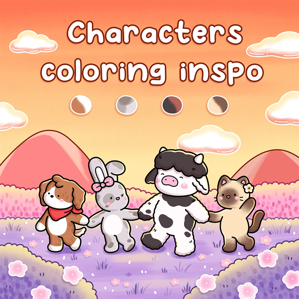 Fuzzy Friends Characters - A Collection of Cute Animal Coloring Pages