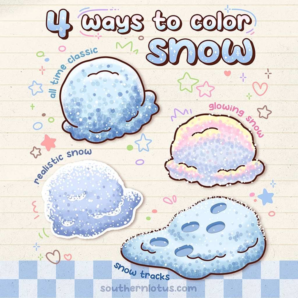 How to Draw Snow: 4 Easy Ways to Color in Winter Coloring Pages