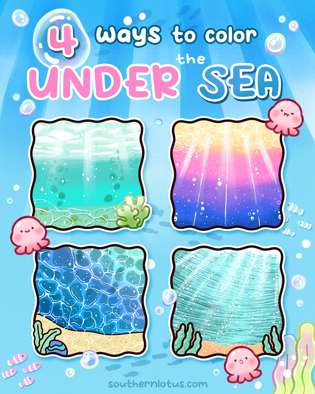 How to Color Underwater: Step-by-Step Tutorials for Ocean Scenes Coloring Pages