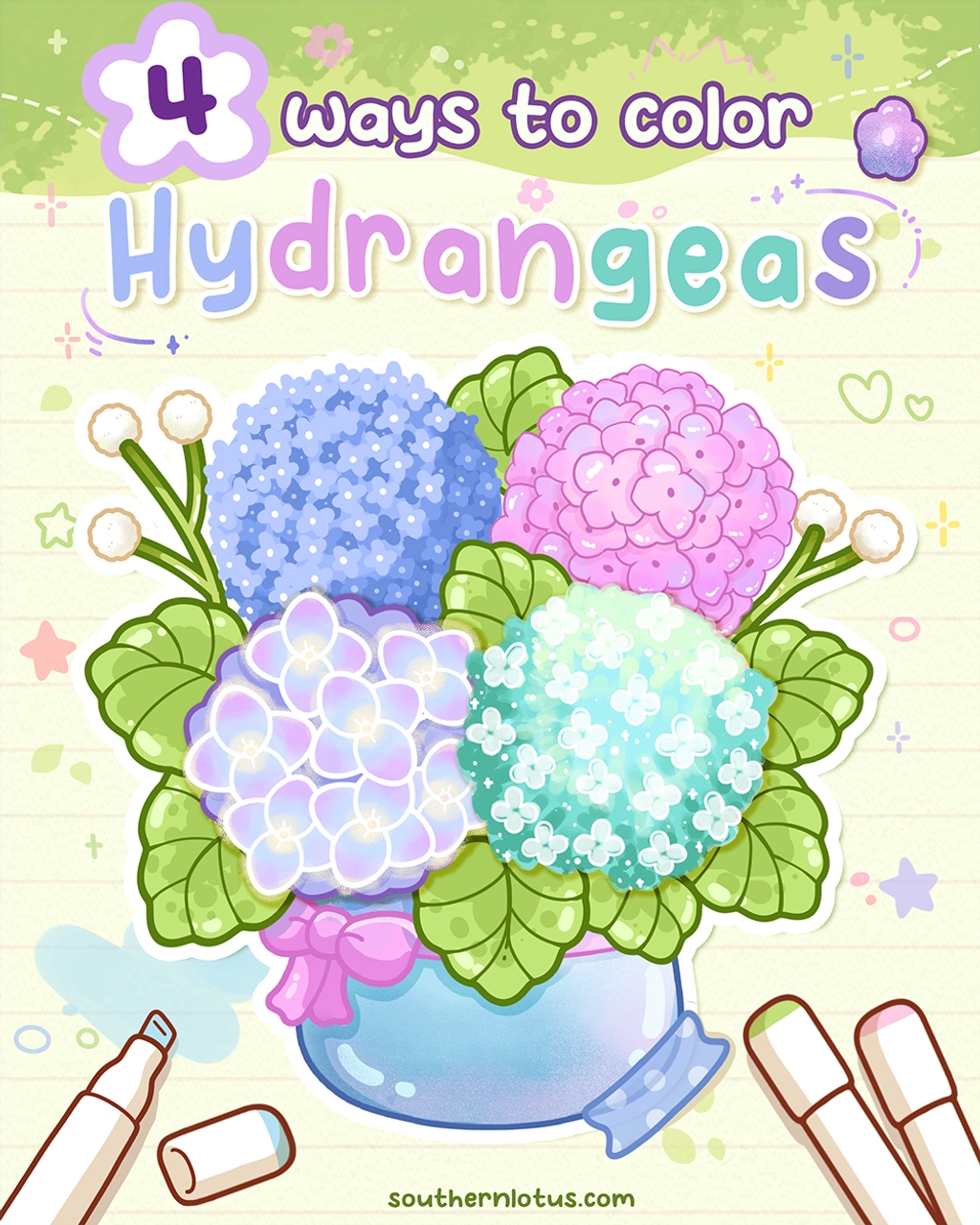 How to Color Hydrangeas: Step-by-Step Tutorial for Flower Coloring Pages