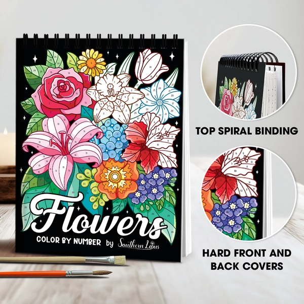 Color By Number Flowers Coloring Book - 2