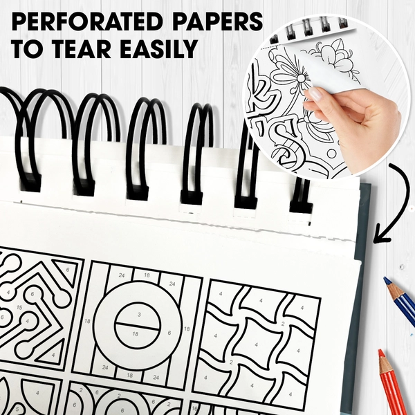 Color By Number Flowers Coloring Book - 3