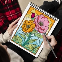 Color By Number Flowers Coloring Book - 4