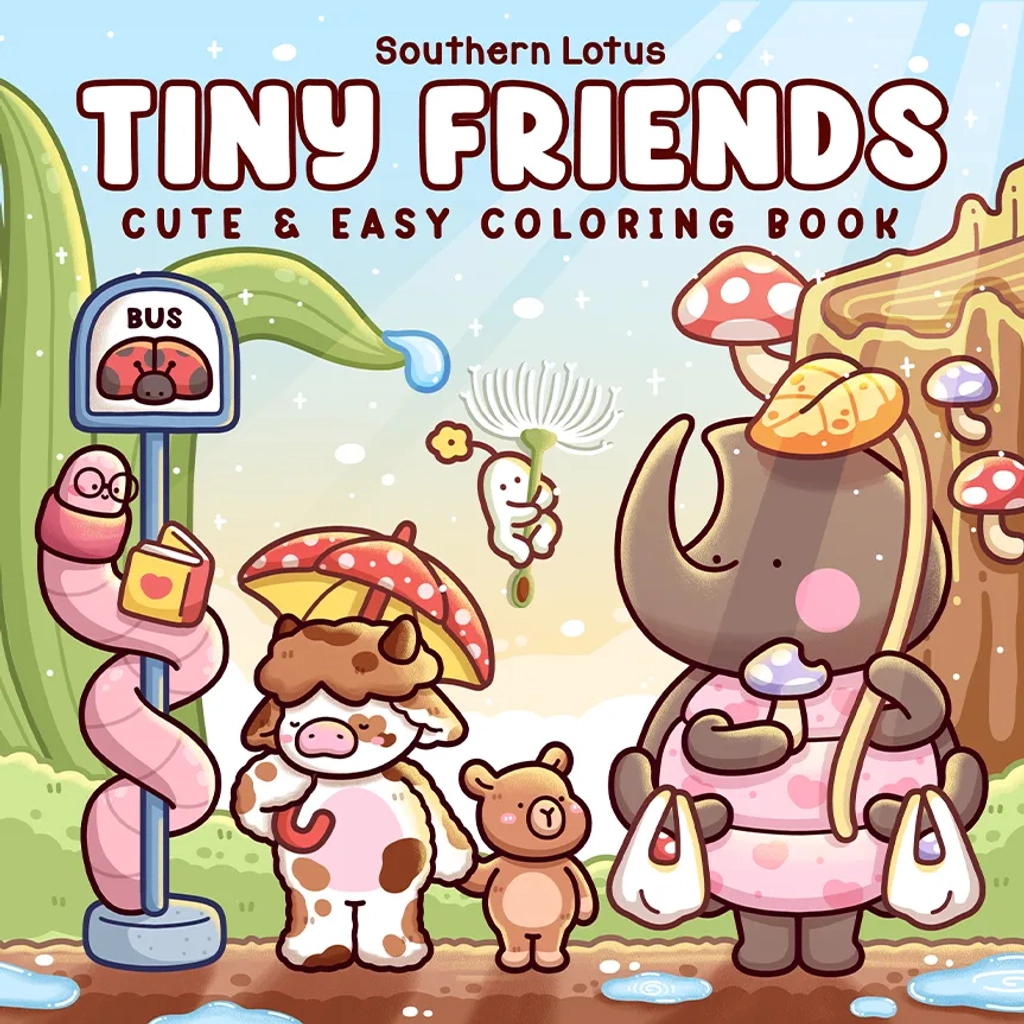 Tiny Friends Coloring Book: Cute And Easy Coloring Pages For Stress Relief