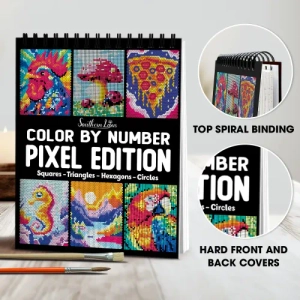 Color by Number Pixel Coloring Book