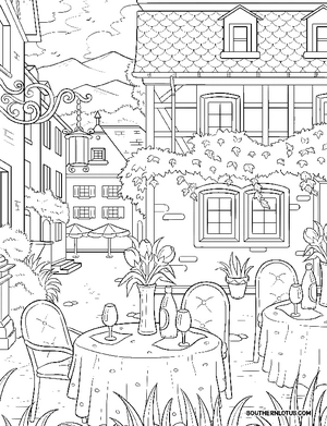 Free Old Street Corners Coloring Book - 2
