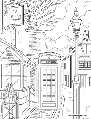 Free Old Street Corners Coloring Book - 4