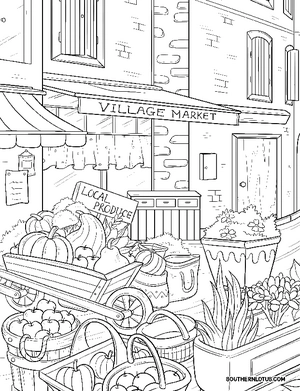 Free Old Street Corners Coloring Book - 5