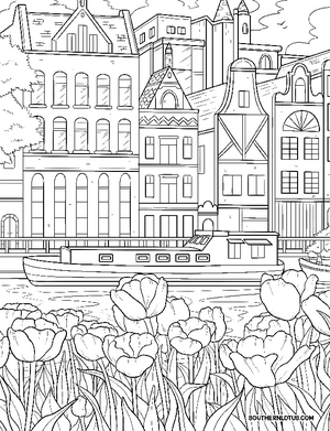 Free Old Street Corners Coloring Book - 6
