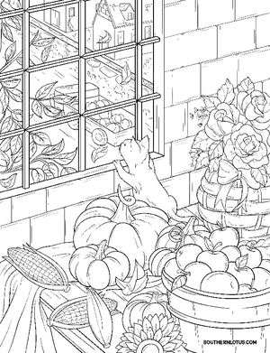 Free Autumn Charm Coloring Book - 9