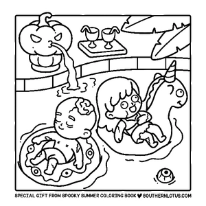 Free Spooky Summer Cute & Easy Coloring Book - 1