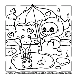 Free Spooky Summer Cute & Easy Coloring Book - 4