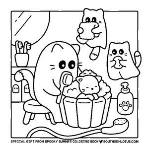 Free Spooky Summer Cute & Easy Coloring Book - 6