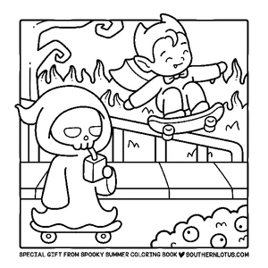 Free Spooky Summer Cute & Easy Coloring Book - 8