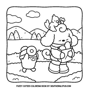 Free Fuzzy Cuties Coloring Book - 0