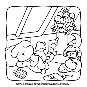 Free Fuzzy Cuties Coloring Book - 1