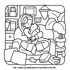 Free Girl Things Coloring Book - 8