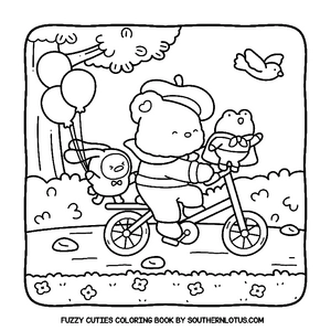 Free Fuzzy Cuties Coloring Book - 2