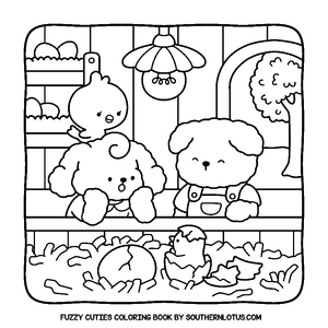 Free Fuzzy Cuties Coloring Book - 3