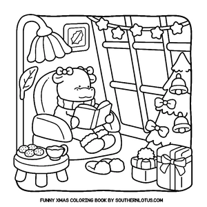 Free Funny Xmas Coloring Book - 1