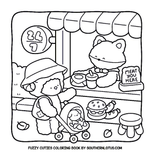 Free Fuzzy Cuties Coloring Book - 4