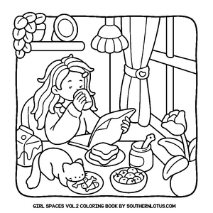 Free Girl Spaces Vol.2 Coloring Book - 7
