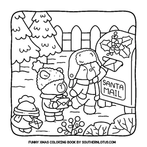 Free Funny Xmas Coloring Book - 3