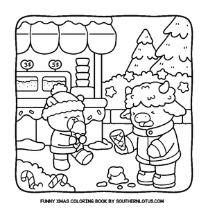 Free Funny Xmas Coloring Book - 6