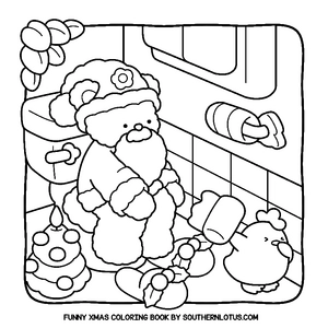 Free Funny Xmas Coloring Book - 9