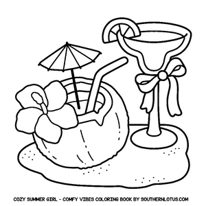 Free Comfy Vibes: Cozy Summer Girl Coloring Book - 1