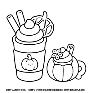Free Comfy Vibes: Cozy Autumn Girl Coloring Book - 2