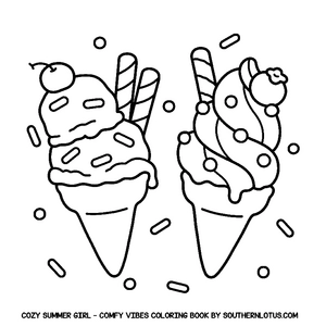 Free Comfy Vibes: Cozy Summer Girl Coloring Book - 5