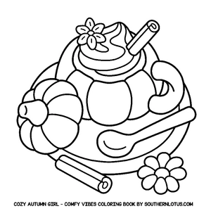 Free Comfy Vibes: Cozy Autumn Girl Coloring Book - 5