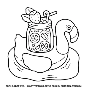 Free Comfy Vibes: Cozy Summer Girl Coloring Book - 6