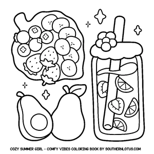 Free Comfy Vibes: Cozy Summer Girl Coloring Book - 7