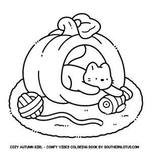 Free Comfy Vibes: Cozy Autumn Girl Coloring Book - 8